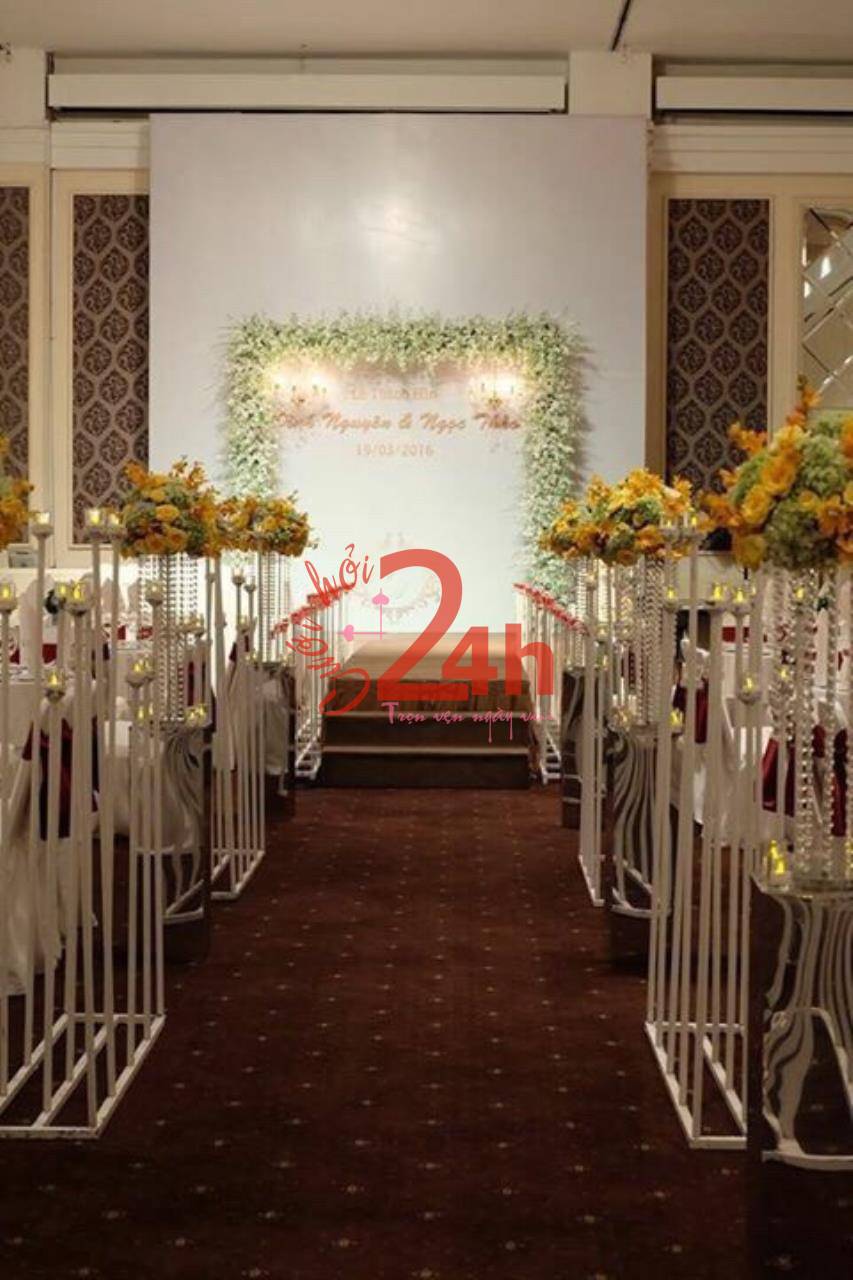 Dịch vụ cưới hỏi 24h trọn vẹn ngày vui chuyên trang trí nhà đám cưới hỏi và nhà hàng tiệc cưới | Trang trí sân khấu